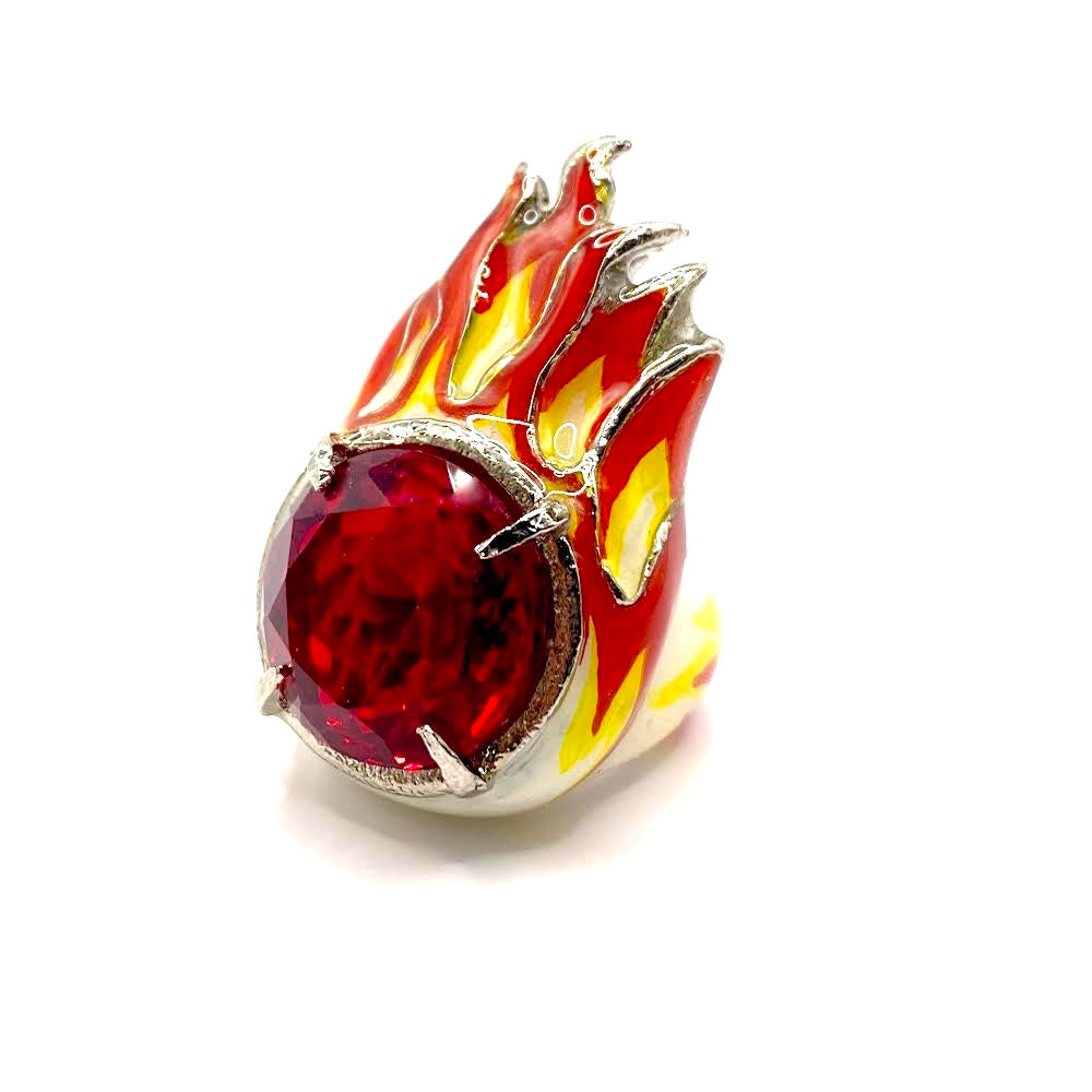 PINK flame crystal RING