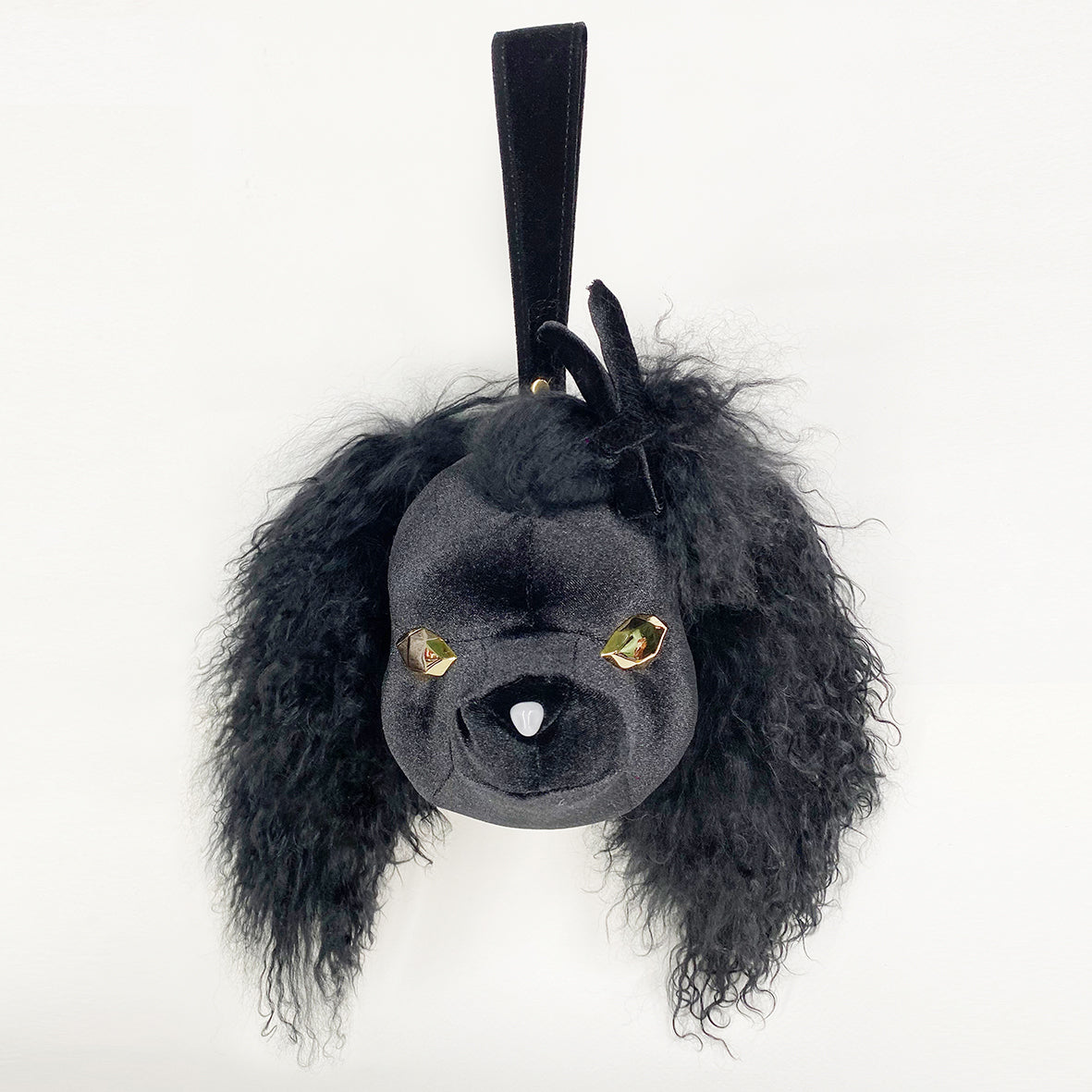 BLACK POODLE SHAPE HAND BAG