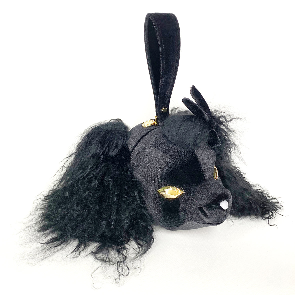 BLACK POODLE SHAPE HAND BAG