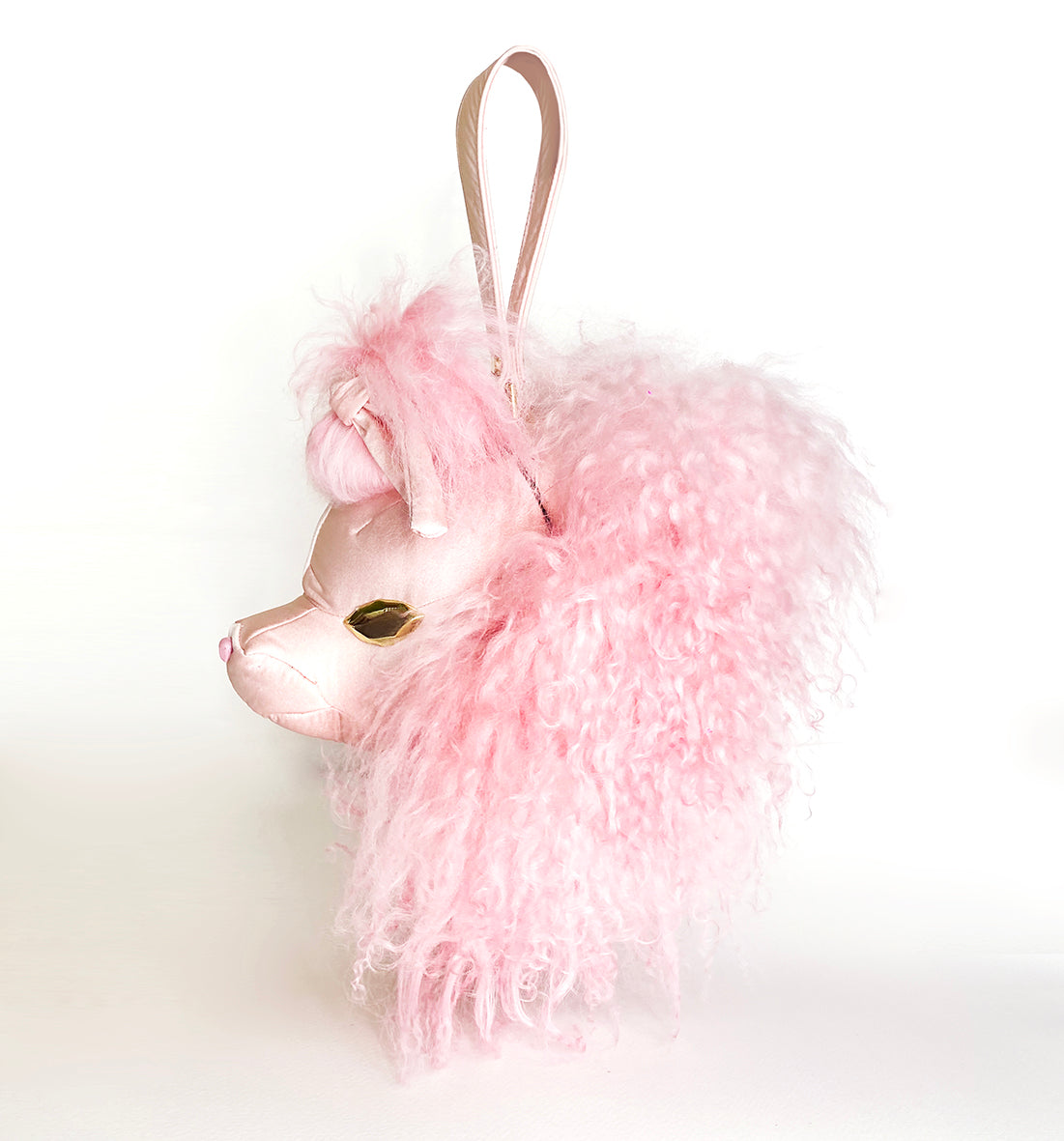 PINK POODLE SHAPE HAND BAG