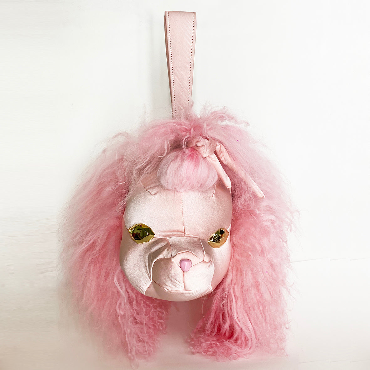 PINK POODLE SHAPE HAND BAG