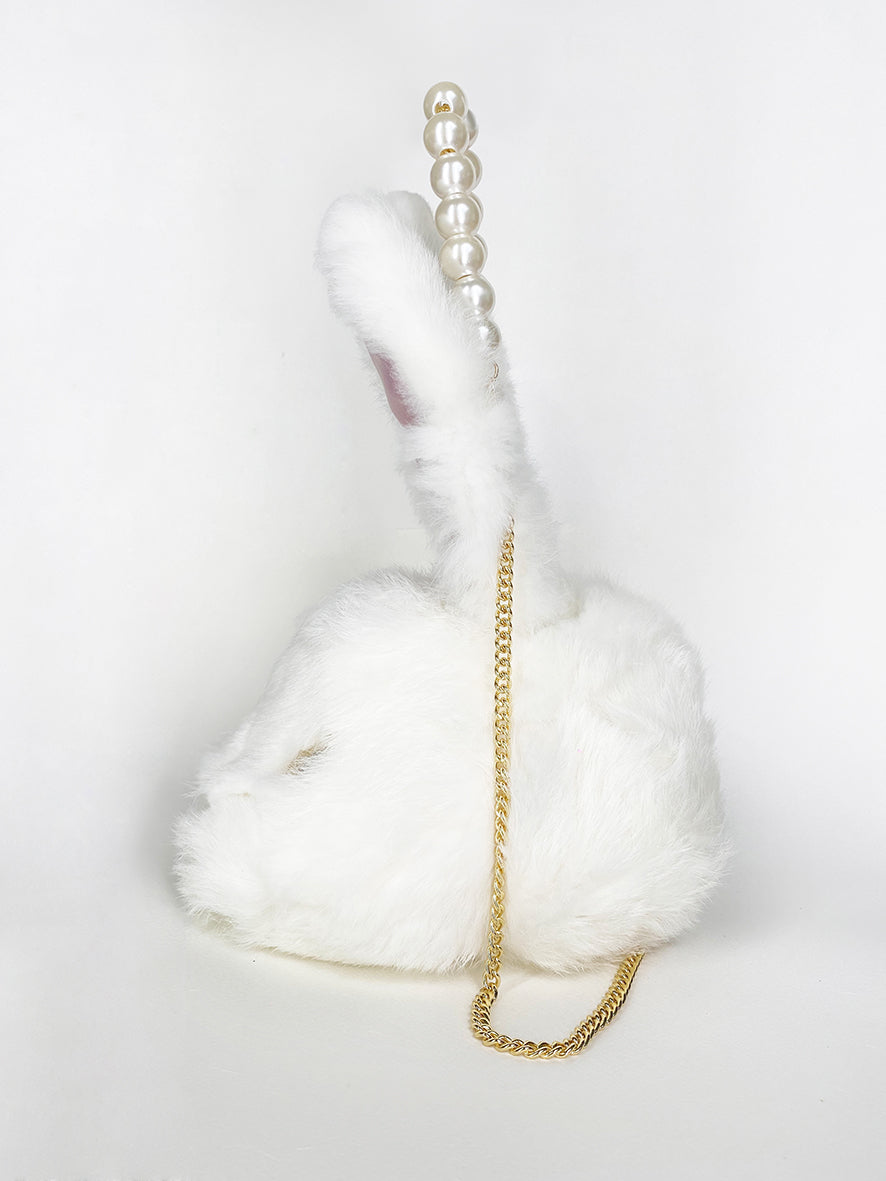 WHITE RABBIT SHAPE CROSS BODY BAG