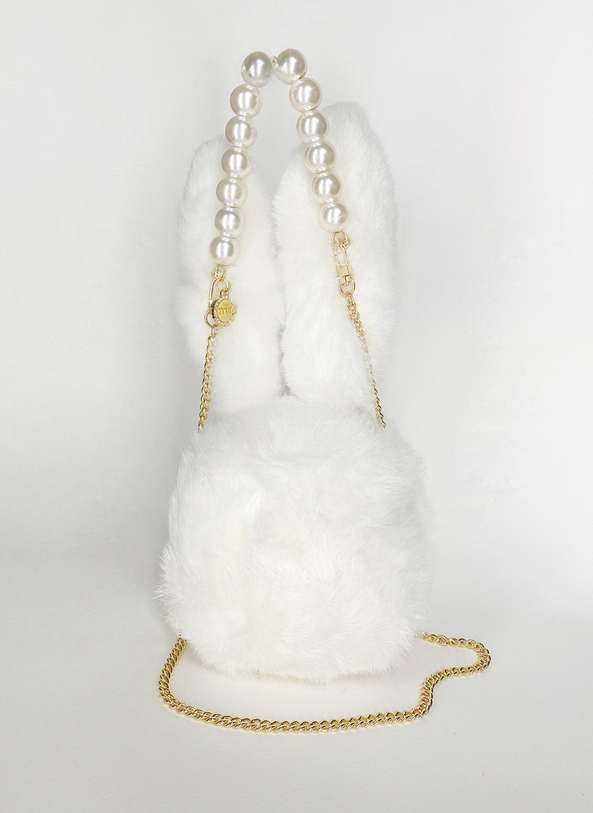 WHITE RABBIT SHAPE CROSS BODY BAG