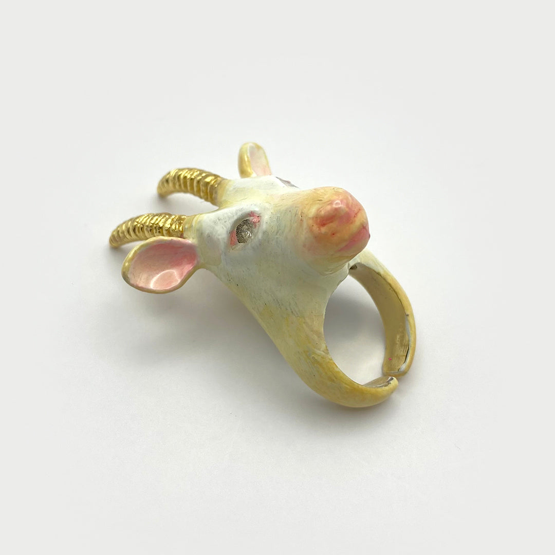 CERAMIC GOAT RING