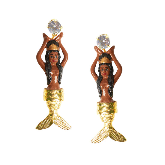 CHOCOLATE MERMAID EARRINGS