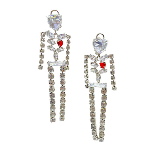 CRYSTALS SKELETON EARRINGS